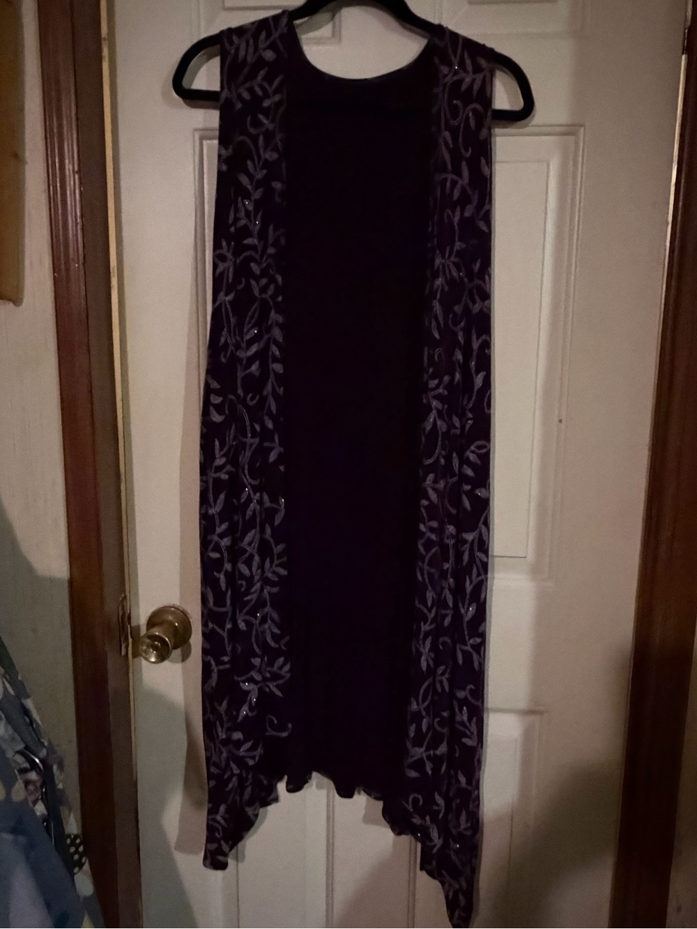 Purple Printed Overlay Maxi Skirt